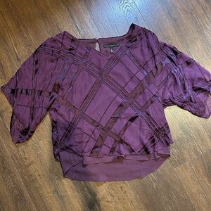 White House Black Market Plum Geometric Blouse